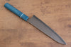 Seisuke VG5 Nashiji Black Dye Gyuto 210mm with Blue Micarta Handle - Japanny - Best Japanese Knife