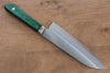Sakai Kikumori Blue Steel No.1 Santoku 165mm Green Pakka wood Handle - Japanny - Best Japanese Knife