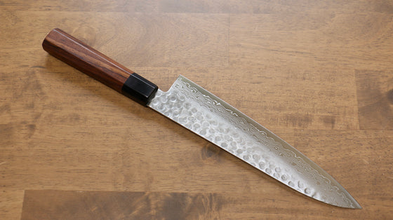 Seisuke AUS10 45 Layer Damascus Gyuto 210mm Shitan Handle - Japanny - Best Japanese Knife