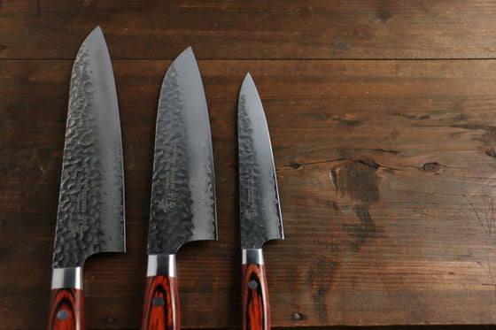Sakai Takayuki 33 Layer Damascus Gyuto 210mm, Santoku 180mm, and Petty 150mm Japanese Kitchen Chef Knives Set - Japanny - Best Japanese Knife