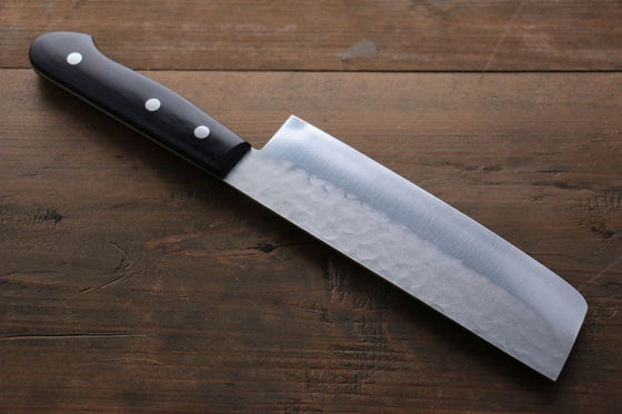 Sakai Takayuki Blue Steel Hammered 3 Layer Nakiri 165mm - Japanny - Best Japanese Knife