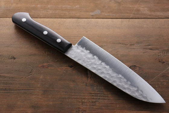 Sakai Takayuki Blue Steel Hammered 3 Layer Santoku 165mm - Japanny - Best Japanese Knife