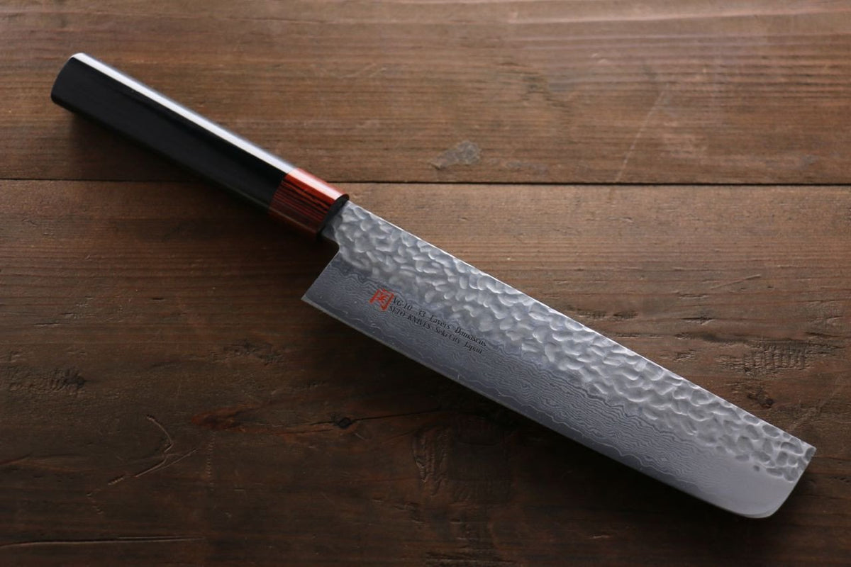 Iseya VG10 33 Layer Damascus Hammered Santoku Japanese Chef Knife