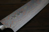 Takeshi Saji Maki-e Art Blue Steel No.2 Colored Damascus Gyuto 210mm Lacquered Handle - Japanny - Best Japanese Knife