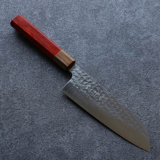 Yu Kurosaki Senko R2/SG2 Hammered Santoku  165mm Padoauk Handle - Japanny - Best Japanese Knife