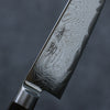 Seisuke Nami AUS10 Mirrored Finish Damascus Petty-Utility  135mm Brown Pakka wood Handle - Japanny - Best Japanese Knife