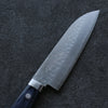 Kunihira Kokuryu VG10 Hammered Small Santoku 130mm Blue Pakka wood Handle - Japanny - Best Japanese Knife