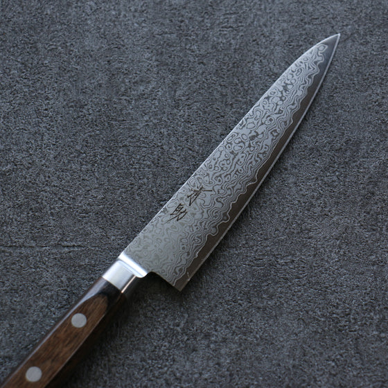 Seisuke VG10 33 Layer Damascus Petty-Utility 135mm Brown Pakka wood Handle - Japanny - Best Japanese Knife