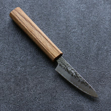 Seisuke Tsukikage AUS10 Migaki Finished Hammered Damascus Petty-Utility 80mm Oak Handle - Japanny - Best Japanese Knife
