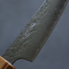 Seisuke Tsukikage AUS10 Migaki Finished Hammered Damascus Petty-Utility 80mm Oak Handle - Japanny - Best Japanese Knife