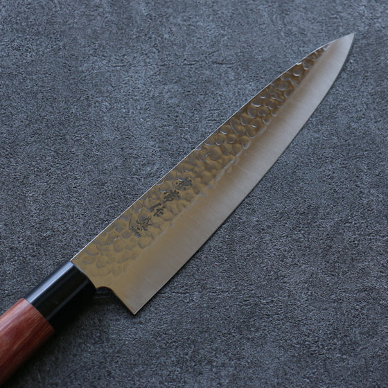 Kanetsune DSR-1K6 Hammered Gyuto 210mm Red Pakka wood Handle - Japanny - Best Japanese Knife