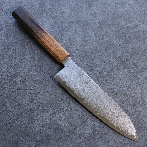 Seisuke VG10 Damascus Santoku  180mm Burnt Oak Handle - Japanny - Best Japanese Knife