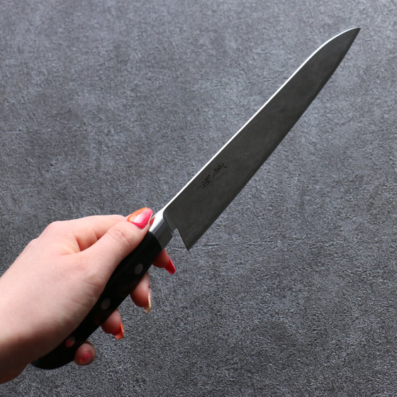 Seisuke Nami AUS10 Mirrored Finish Damascus Gyuto  210mm Black Pakka wood Handle - Japanny - Best Japanese Knife