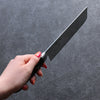 Seisuke Nami AUS10 Mirrored Finish Damascus Nakiri 165mm Black Pakka wood Handle - Japanny - Best Japanese Knife