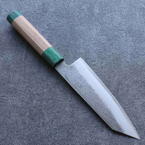 Seisuke Blue Super Hammered Bunka 165mm Walnut(With Double Green Pakka wood) Handle - Japanny - Best Japanese Knife