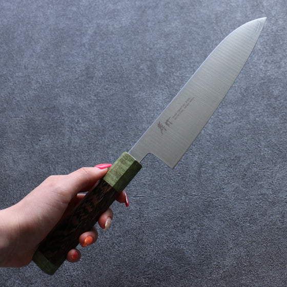 Sakai Takayuki JEWEL Emerald VG1 Santoku 180mm Wenge (Double Green Ring) Handle - Japanny - Best Japanese Knife