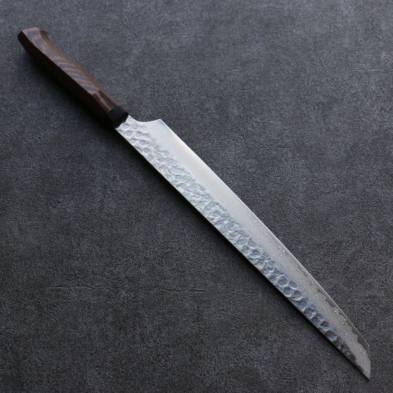 Sakai Takayuki Genbu AUS10 45 Layer Damascus Sakimaru Sujihiki  300mm Wenge Handle - Japanny - Best Japanese Knife