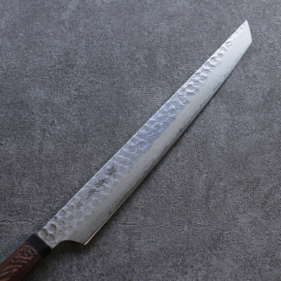 Sakai Takayuki Genbu AUS10 45 Layer Damascus Sakimaru Sujihiki  300mm Wenge Handle - Japanny - Best Japanese Knife
