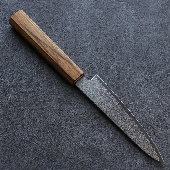 Seisuke ZA-18 Mirrored Finish Damascus Petty-Utility 135mm Oak Handle - Japanny - Best Japanese Knife