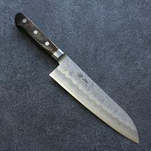  Seisuke Silver Steel No.3 Nashiji Santoku 180mm Brown Pakka wood Handle - Japanny - Best Japanese Knife