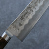 Seisuke Silver Steel No.3 Nashiji Santoku 180mm Brown Pakka wood Handle - Japanny - Best Japanese Knife