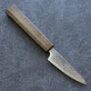 Seisuke Nami AUS10 Mirrored Finish Damascus Petty-Utility 80mm Oak Handle - Japanny - Best Japanese Knife
