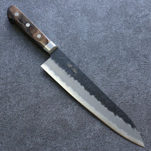 Seisuke Blue Super Black Gyuto  210mm Brown Pakka wood Handle - Japanny - Best Japanese Knife