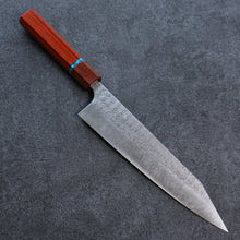  Yoshimi Kato Minamo R2/SG2 Hammered Kiritsuke Gyuto 210mm Padoauk(Turquoise Ring) Handle - Japanny - Best Japanese Knife