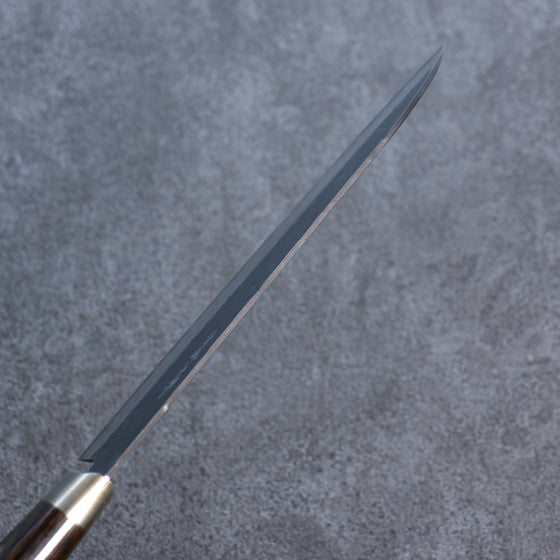 Seisuke Blue Super Black Santoku 180mm Brown Pakka wood Handle - Japanny - Best Japanese Knife