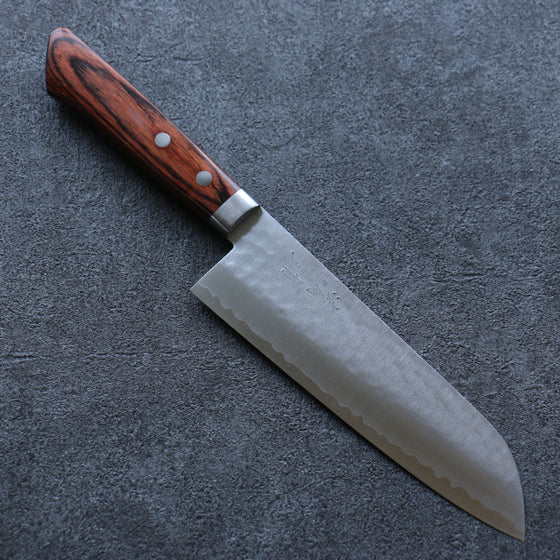 Seisuke VG1 Hammered Santoku 165mm Mahogany Handle - Japanny - Best Japanese Knife