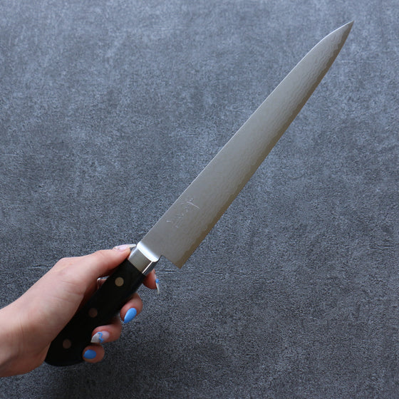 Seisuke VG10 Damascus Sujihiki 240mm Black Pakka wood Handle - Japanny - Best Japanese Knife
