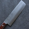 Seisuke VG1 Hammered Nakiri 165mm Mahogany Handle - Japanny - Best Japanese Knife