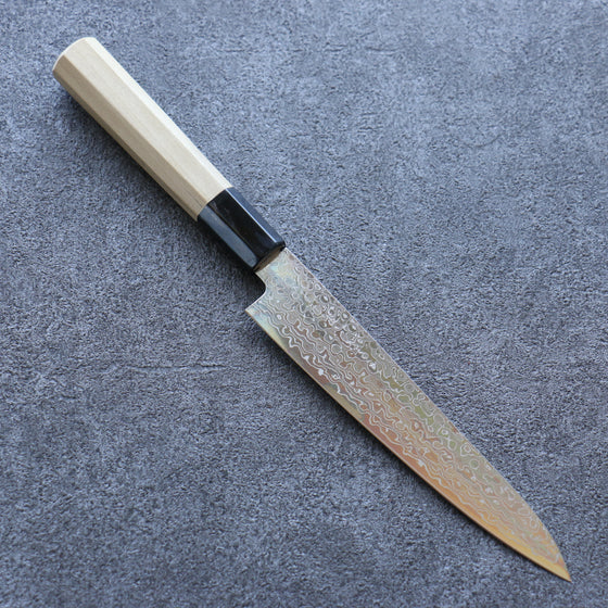 Misuzu AUS10 Damascus Migaki Finished Petty-Utility  150mm Magnolia Handle - Japanny - Best Japanese Knife