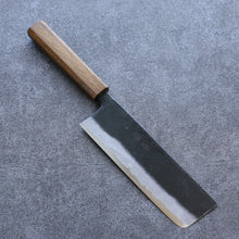  Kyohei  Shindo Blue Steel Black Finished Nakiri  170mm Live oak Lacquered Handle - Japanny - Best Japanese Knife