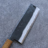 Kyohei Shindo Blue Steel Black Finished Nakiri 170mm Live oak Lacquered Handle - Japanny - Best Japanese Knife
