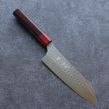  Yu Kurosaki Senko Ei R2/SG2 Hammered Santoku 165mm Shitan (ferrule: Red Pakka wood) Handle - Japanny - Best Japanese Knife