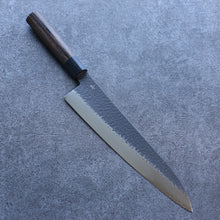  Shizu Gen VG10 Hammered Black Finished Gyuto 240mm Brown Pakka wood Handle - Japanny - Best Japanese Knife