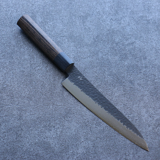 Shizu Gen VG10 Hammered Black Finished Gyuto  180mm Brown Pakka wood Handle - Japanny - Best Japanese Knife