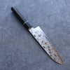 Seisuke AUS10 Mirror Crossed Santoku  180mm Shitan Handle - Japanny - Best Japanese Knife