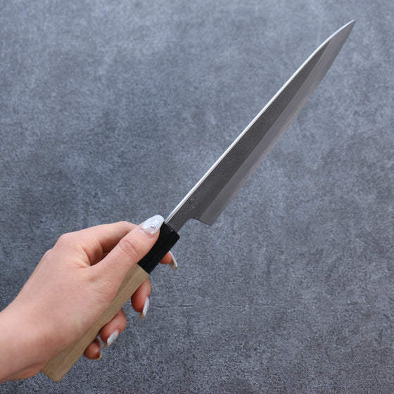 Kikuzuki White Steel No.2 Nashiji Gyuto 210mm Magnolia Handle - Japanny - Best Japanese Knife