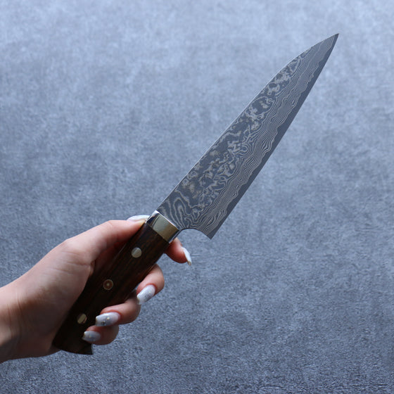 Takeshi Saji R2/SG2 Black Damascus Gyuto  180mm Ironwood Handle - Japanny - Best Japanese Knife