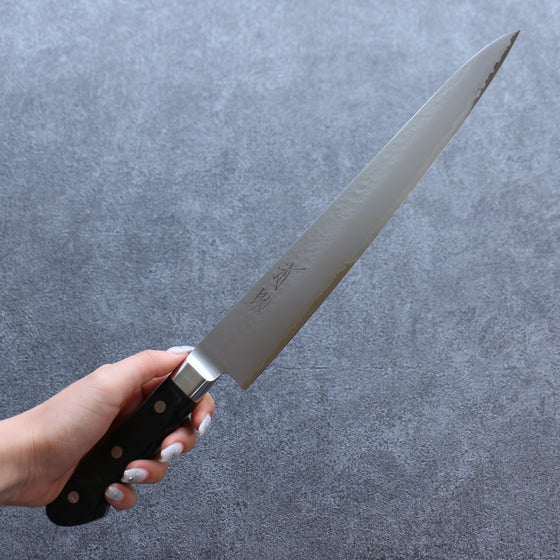 Seisuke VG5 Hammered Kasumitogi Sujihiki 270mm Black Pakka wood Handle - Japanny - Best Japanese Knife
