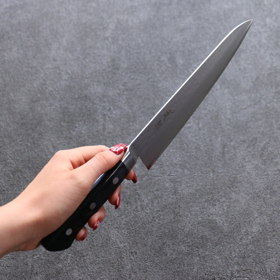 Seisuke VG5 Hammered Kasumitogi Gyuto 210mm Black Pakka wood Handle - Japanny - Best Japanese Knife