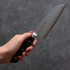 Seisuke VG5 Hammered Kasumitogi Santoku 120mm Black Pakka wood Handle - Japanny - Best Japanese Knife