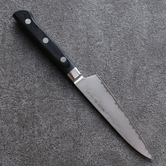 Seisuke VG5 Hammered Kasumitogi Petty-Utility  120mm Black Pakka wood Handle - Japanny - Best Japanese Knife