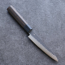  Shizu Gen VG10 Hammered Black Finished Petty-Utility 130mm Brown Pakka wood Handle - Japanny - Best Japanese Knife