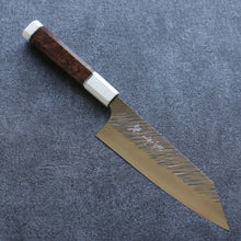  Yu Kurosaki Fujin SPG2 Hammered Bunka 165mm Stabilized wood (Birch Burl) Handle - Japanny - Best Japanese Knife