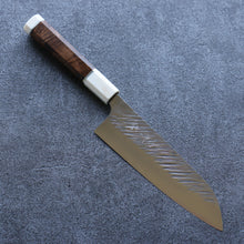  Yu Kurosaki Fujin SPG2 Hammered Santoku 165mm Stabilized wood (Birch Burl) Handle - Japanny - Best Japanese Knife