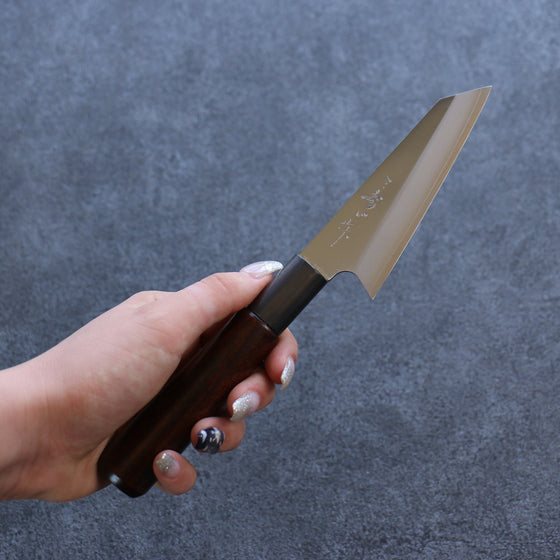 Misuzu VG10 Kasumitogi Kiritsuke Petty-Utility 105mm Brown Lacquered Handle - Japanny - Best Japanese Knife