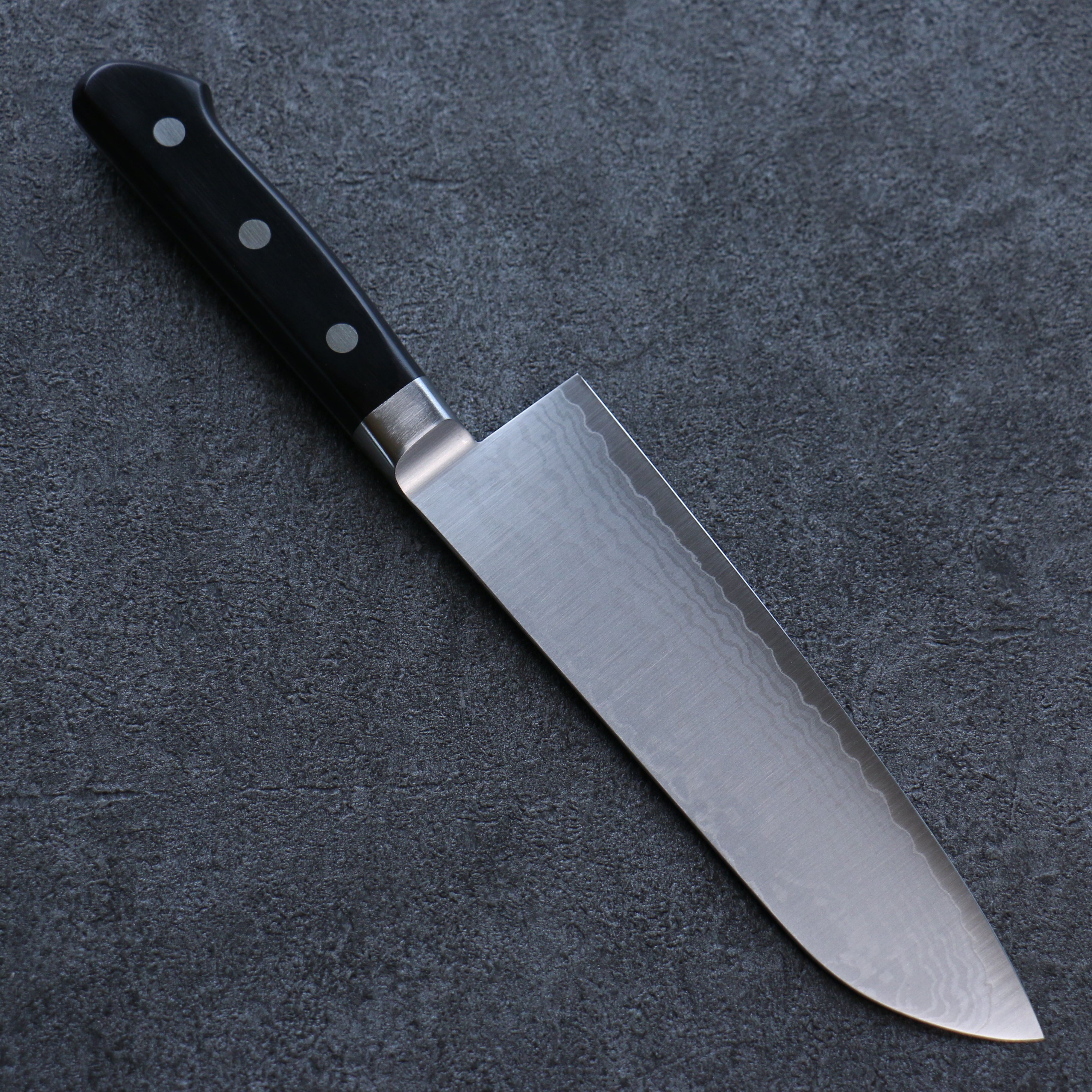 Seisuke VG10 Damascus Santoku Japanese Knife 165mm Black Pakka wood Handle - Japanny - Best Japanese Knife